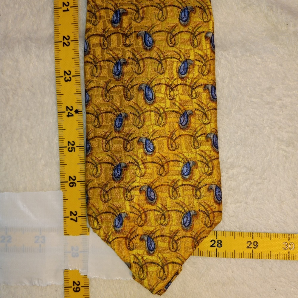 Robert Talbott Beecroft & Bull Gold Silk Geometric Necktie 3.75x60 Made in USA